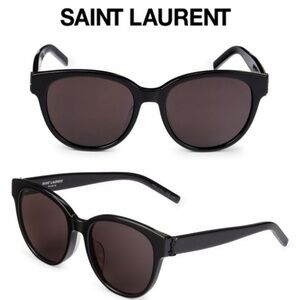 SAINT LAURENT 55MM Round Logo Sunglasses SLM29 in Black